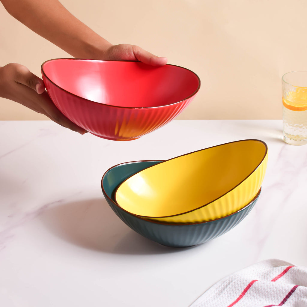 Ribbed Boat Serving Bowl Nestasia