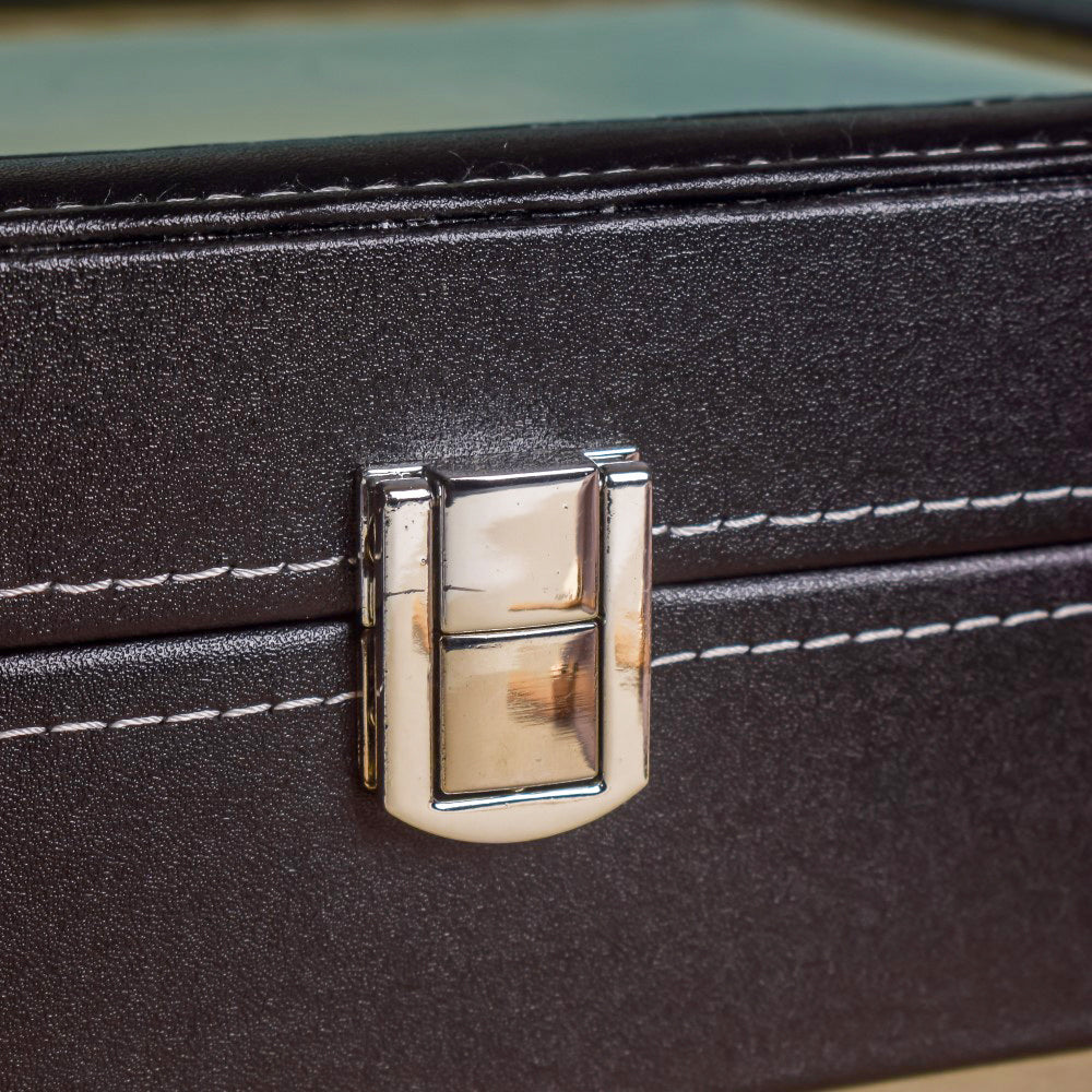 Watch Box Holder With 10 Cushioned Slots Black Nestasia