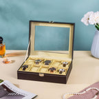 Watch Box Holder With 10 Cushioned Slots Black Nestasia