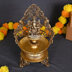 Brass Ganesha Urli/Diya (13.5 Inch) Vedansh Craft