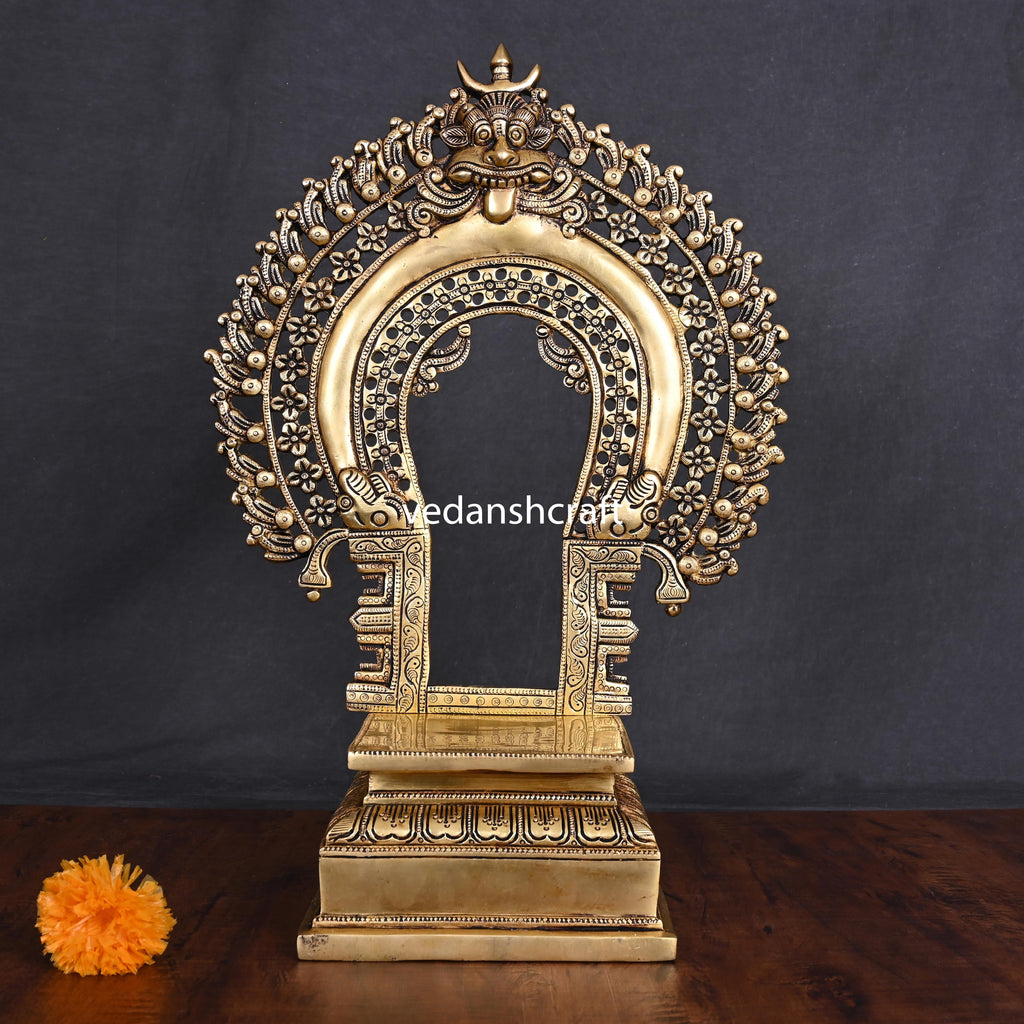Brass Singhasan With Prabhavali Craft (18 Inch) Vedansh Craft