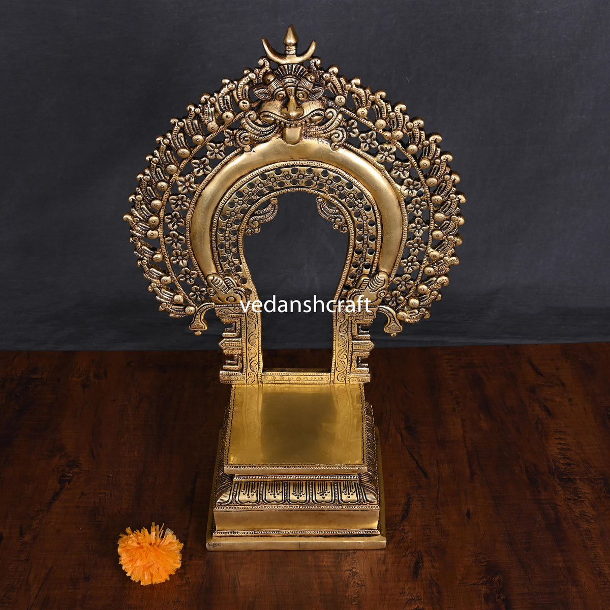 Brass Singhasan With Prabhavali Craft (18 Inch) Vedansh Craft