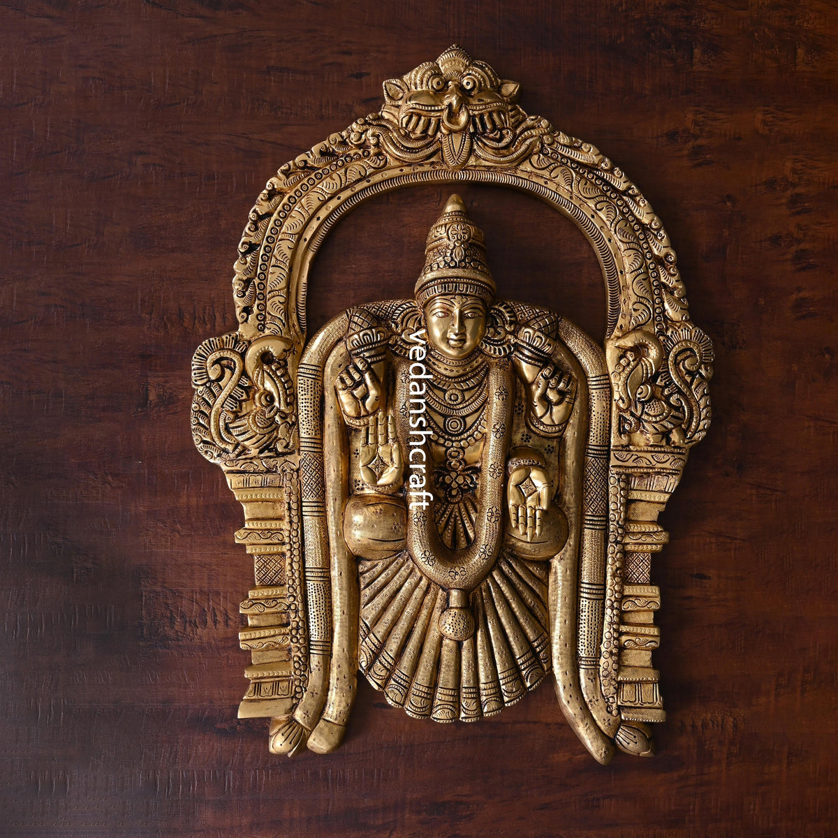 Brass Goddess Padmavati Wall Hanging In Frame (20 Inch) Vedansh Craft