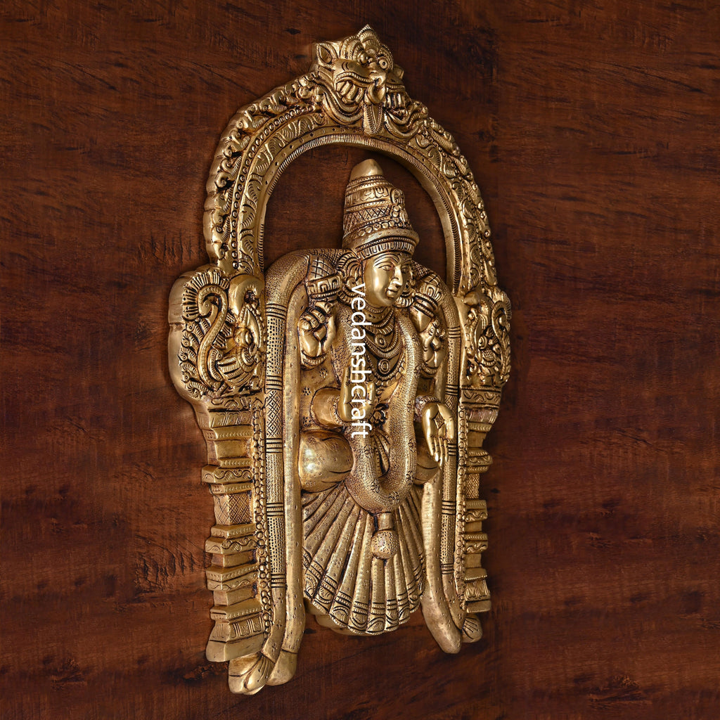 Brass Goddess Padmavati Wall Hanging In Frame (20 Inch) Vedansh Craft
