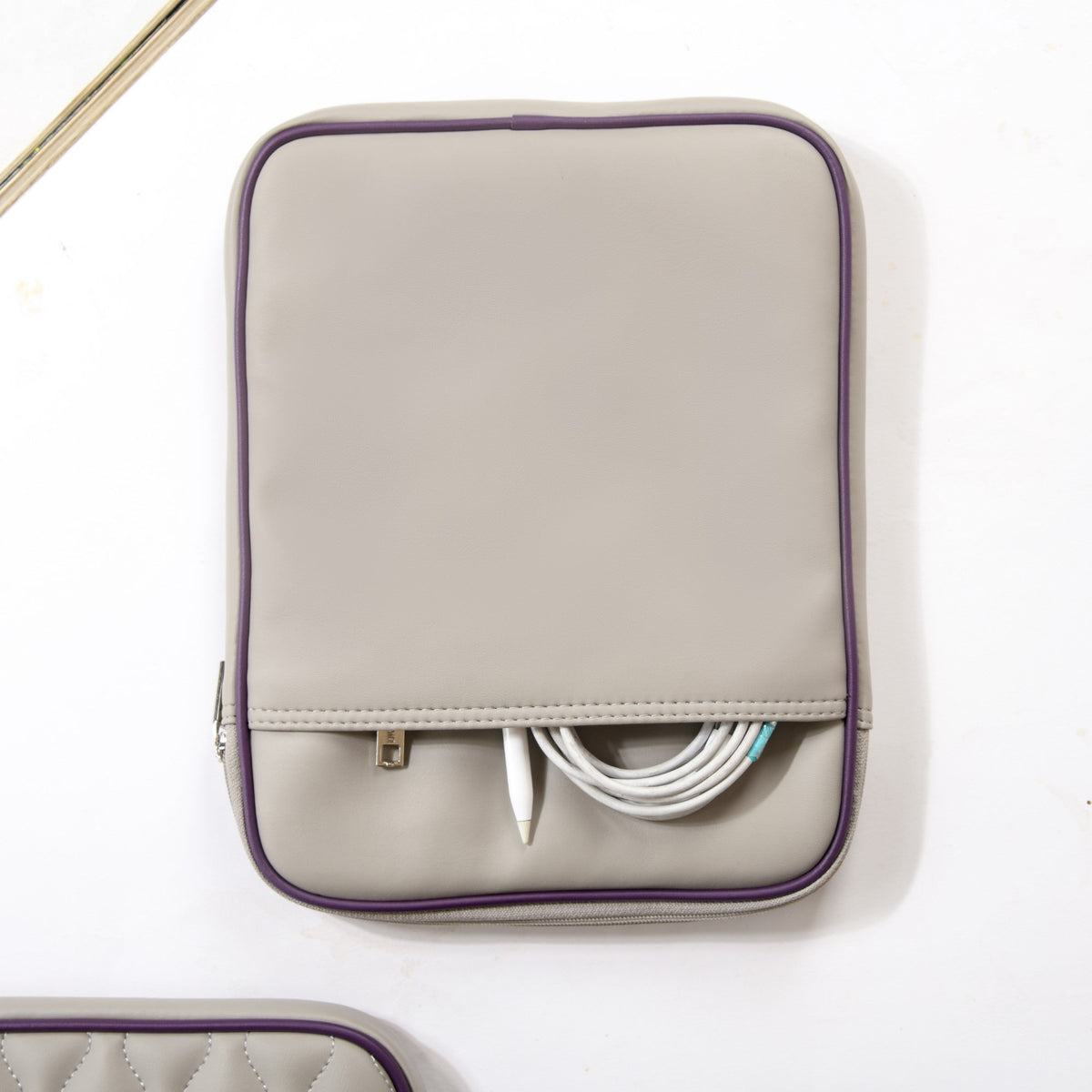 Premium Vegan Leather iPad Cover Grey Nestasia