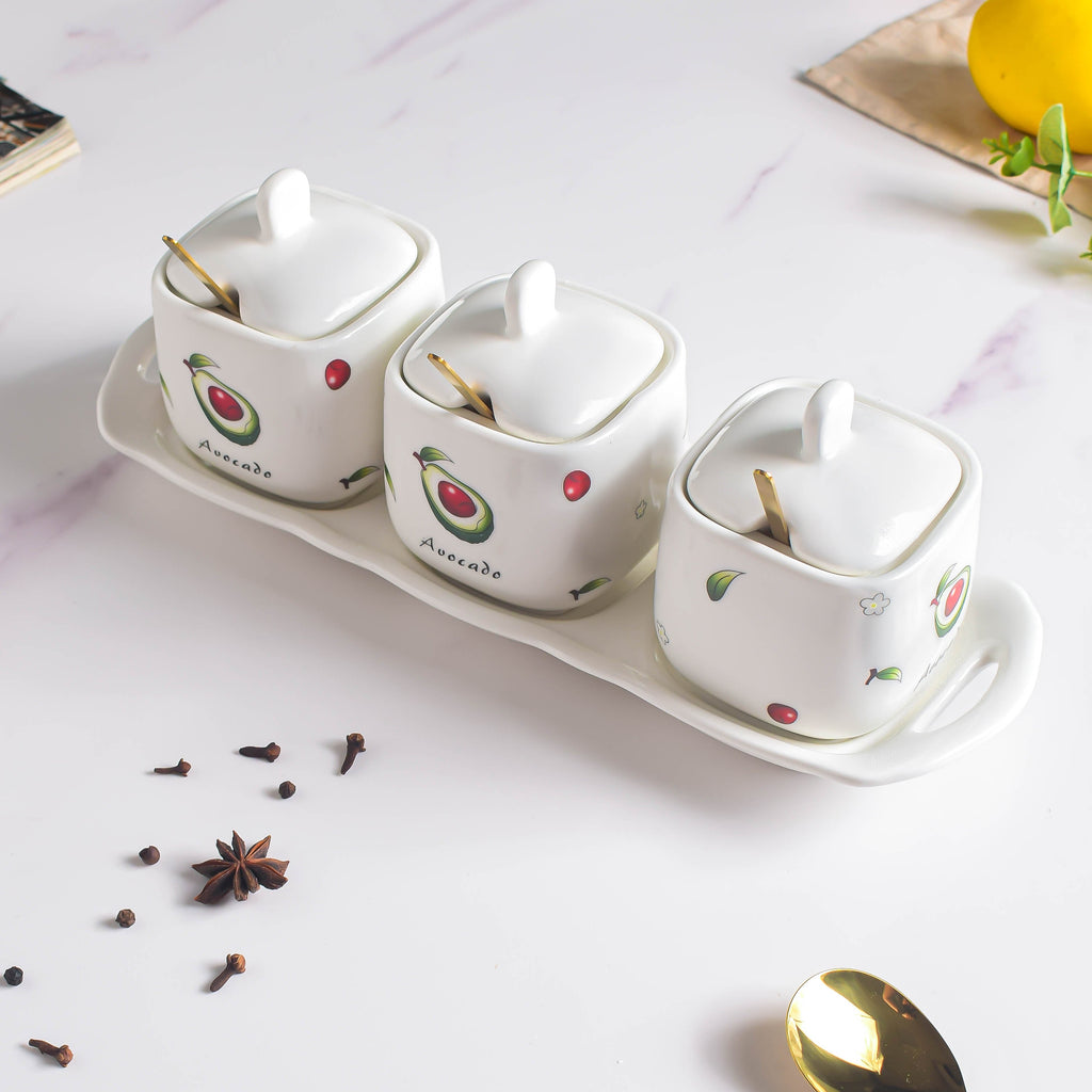 Avocado Spice Jar Set Of 3 Nestasia