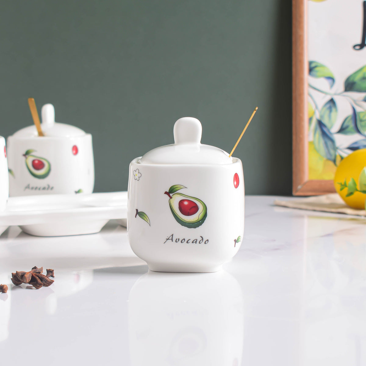 Avocado Spice Jar Set Of 3 Nestasia