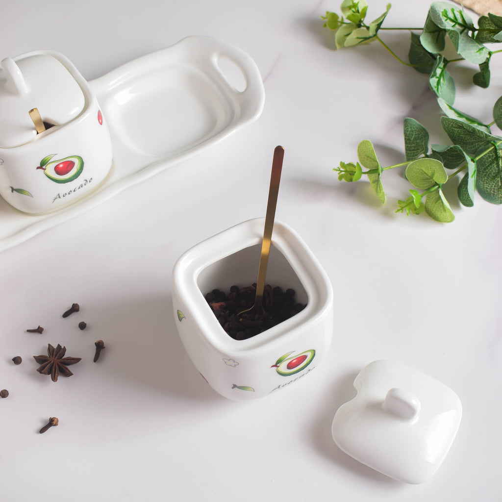 Avocado Spice Jar Set Of 3 Nestasia