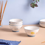 Patterned Soup Bowl Set For 4 Nestasia