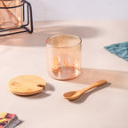Amber Jars With Lid And Spoon Set Of 9 300ml Nestasia