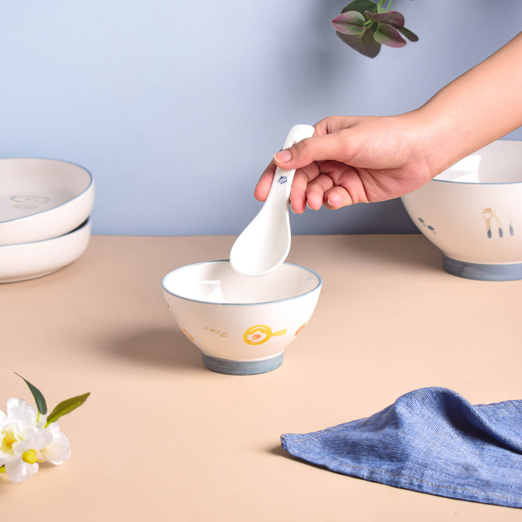 Patterned Soup Bowl Set For 4 Nestasia