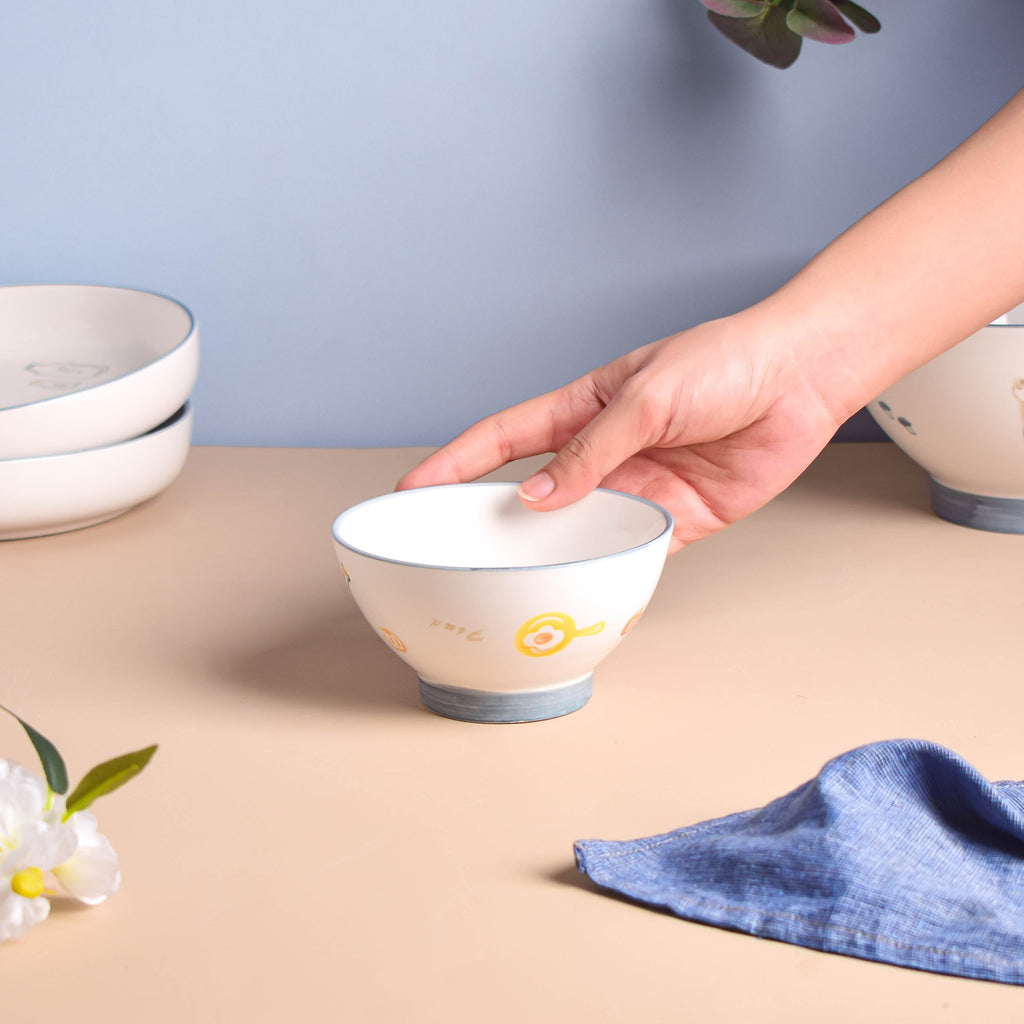 Patterned Soup Bowl Set For 4 Nestasia