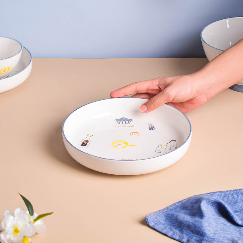 Patterned Soup Bowl Set For 4 Nestasia