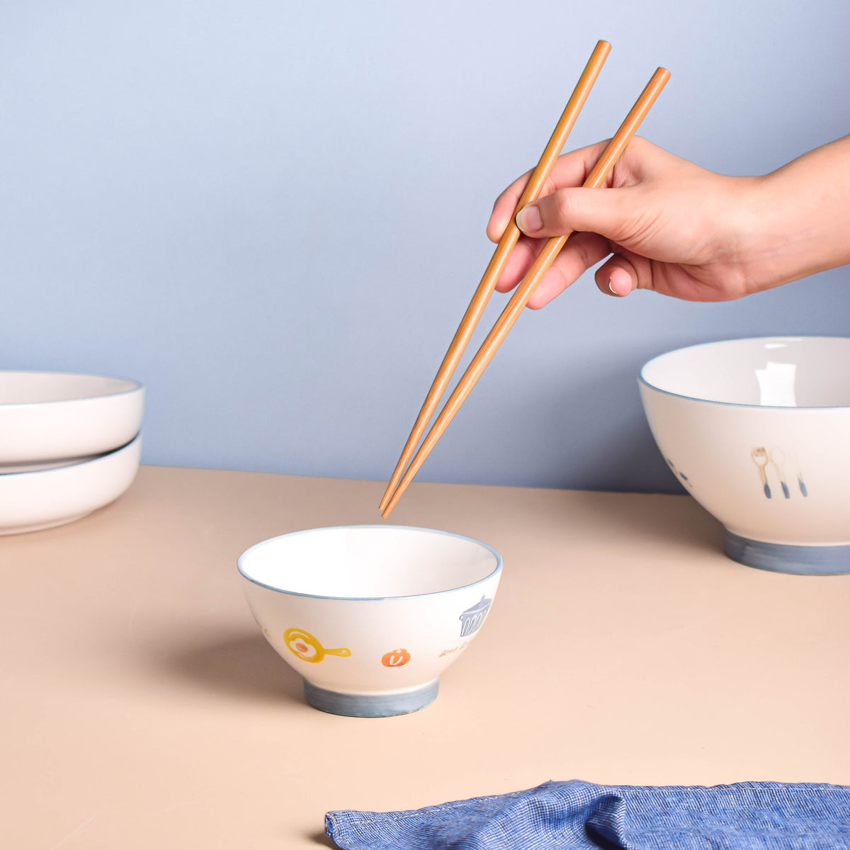 Patterned Soup Bowl Set For 4 Nestasia