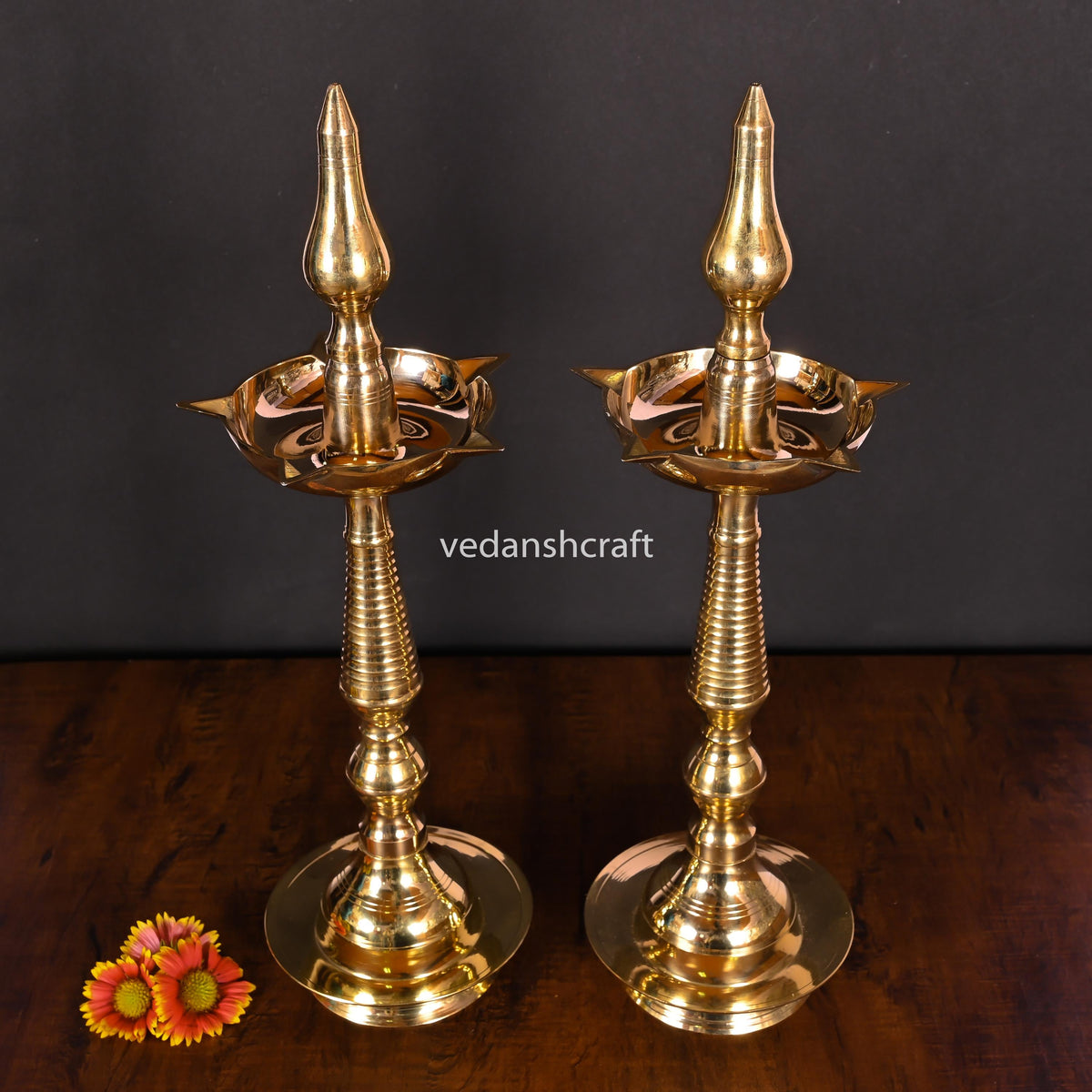 Brass Samai/Lamp Pair Vedansh Craft