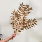 Faux Leaf Stem Gold Set Of 3 Nestasia