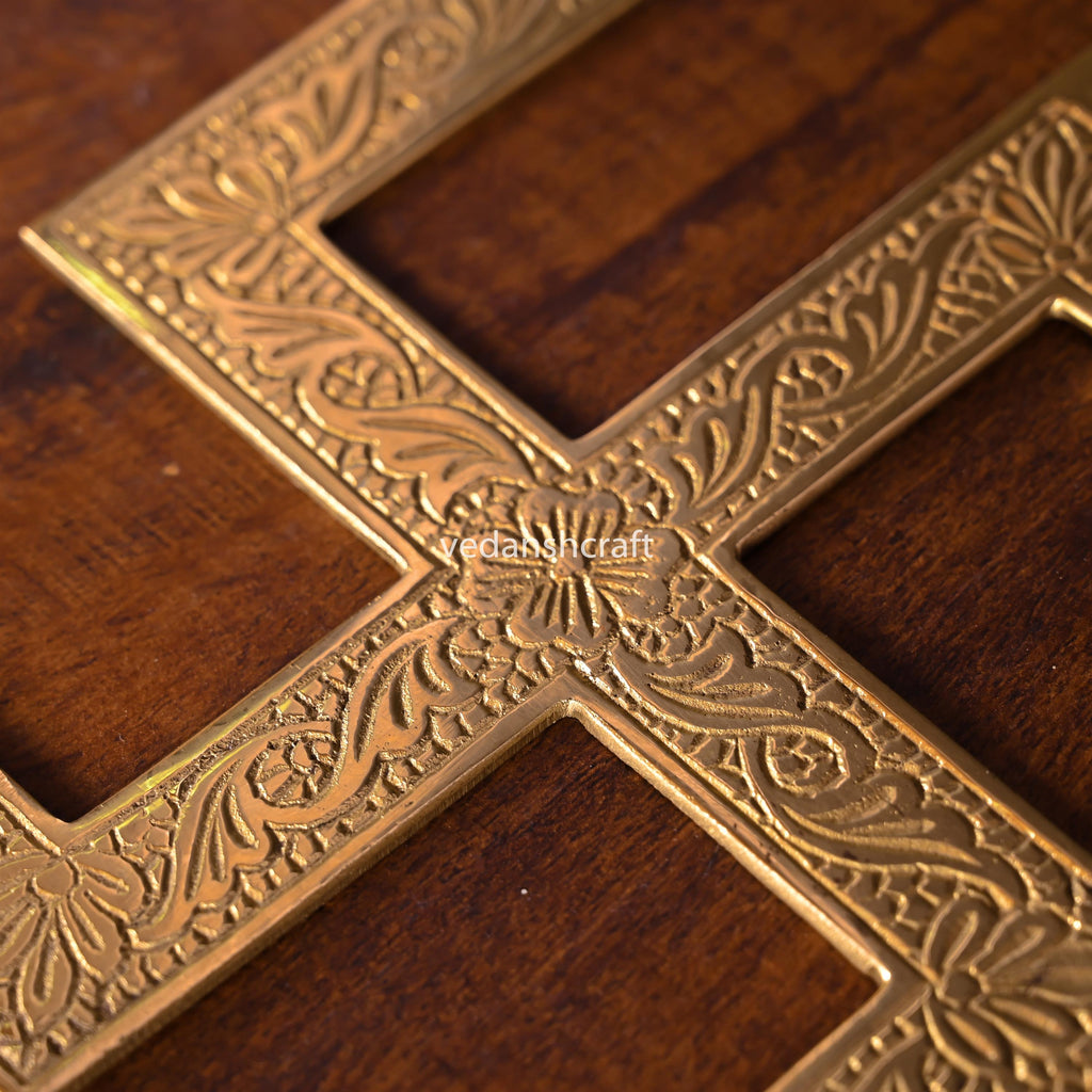 Brass Swastik Wall Hanging (6.5 Inch) Vedansh Craft