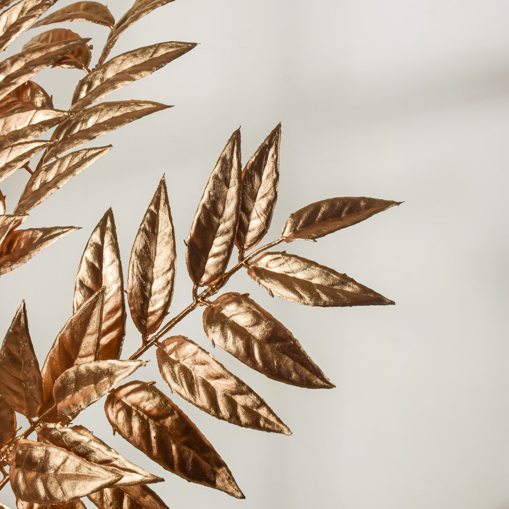 Faux Leaf Stem Gold Set Of 3 Nestasia