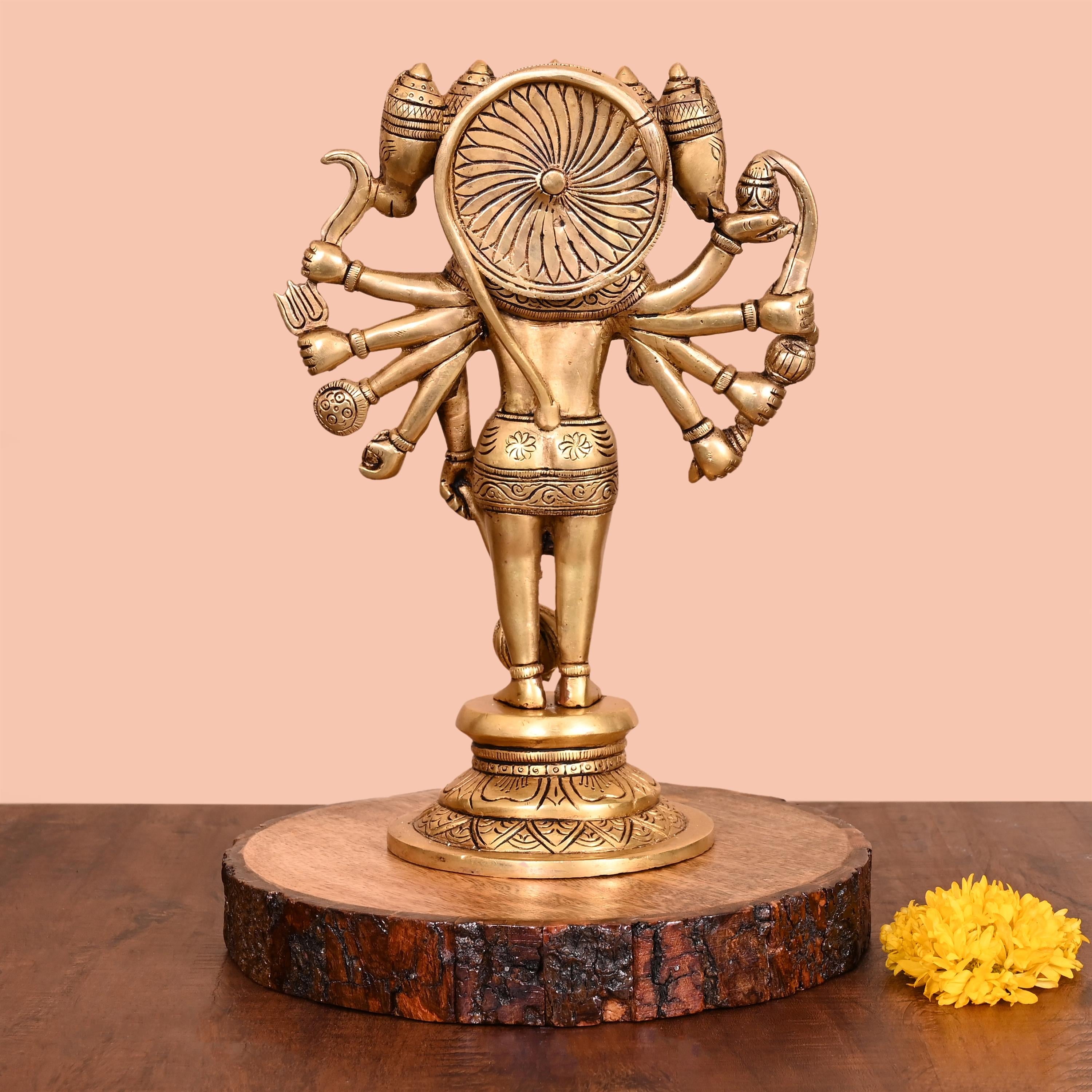Brass Panchmukhi Standing Hanuman Idol (11.8 Inch) Vedansh Craft