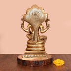 Brass Superfine Sitting Lord Vishnu Idol (14 Inch) Vedansh Craft