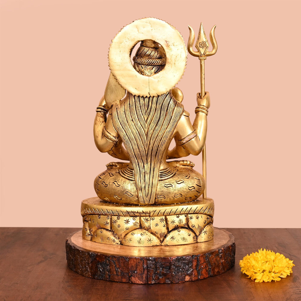 Brass Sitting Lord Shiva Idol (12.5 Inch) Vedansh Craft