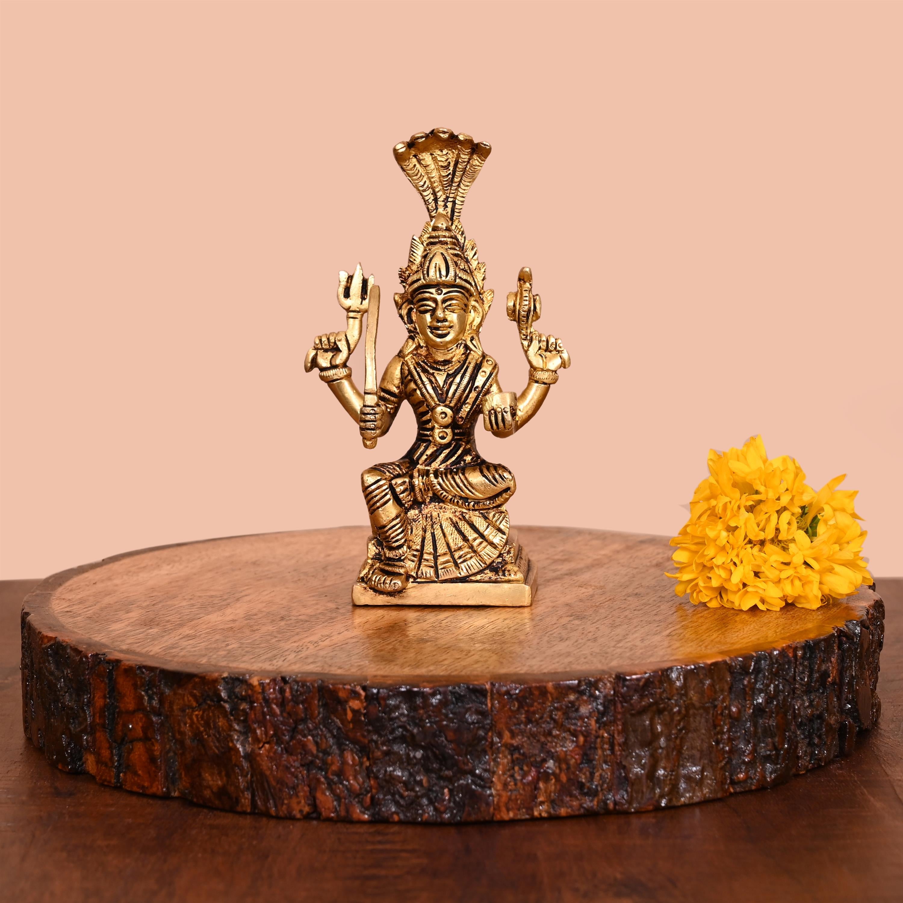 Brass Sitting Karumari Amman Idol (5.5 Inch) Vedansh Craft