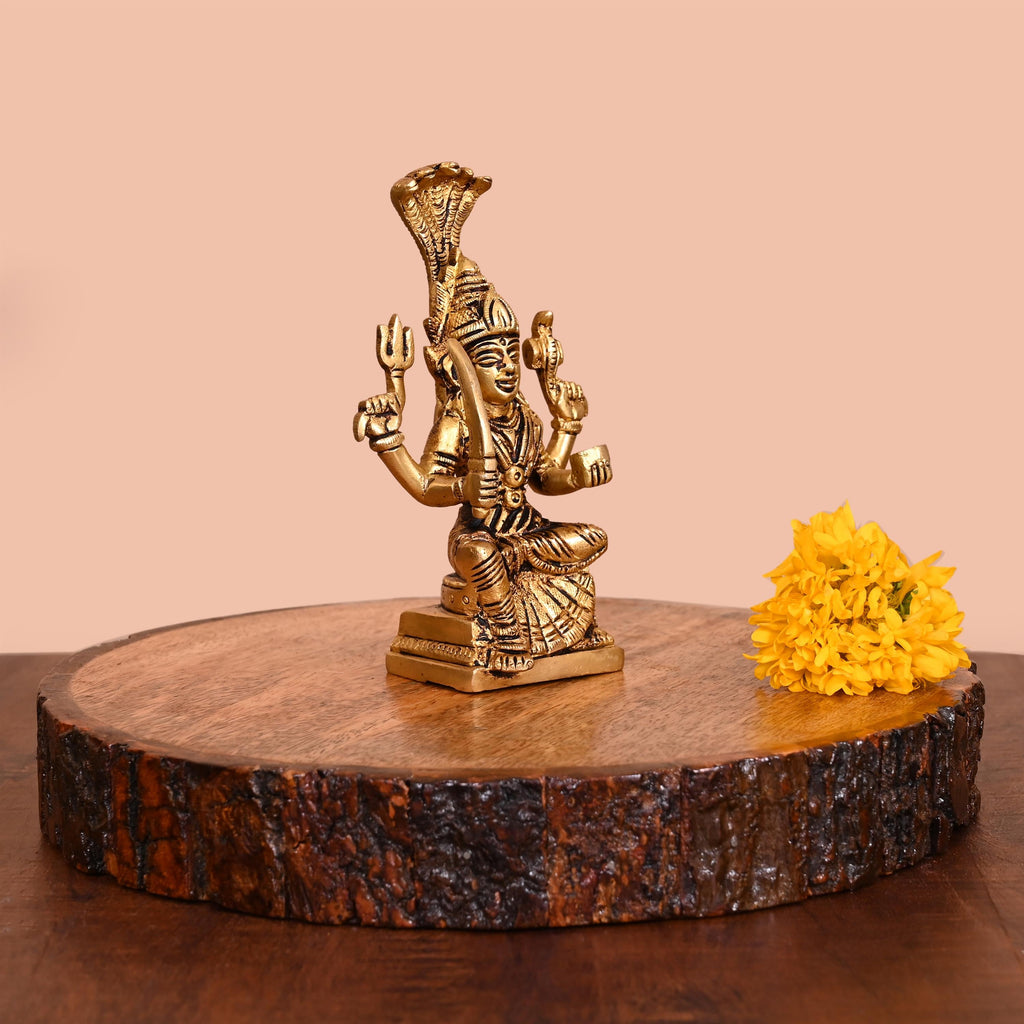 Brass Sitting Karumari Amman Idol (5.5 Inch) Vedansh Craft