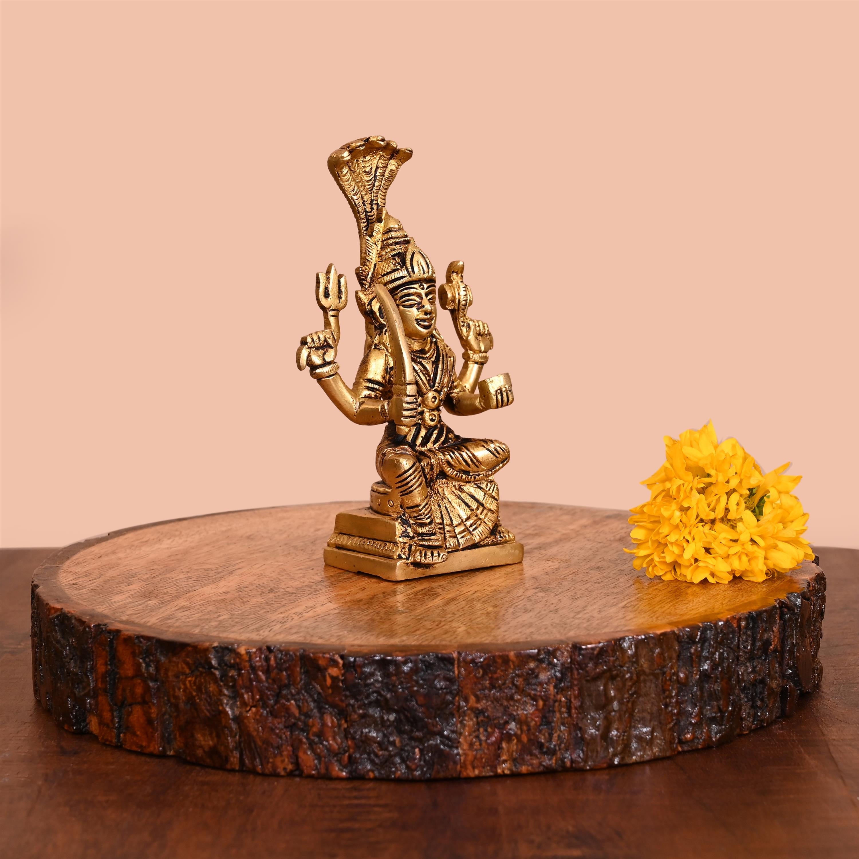 Brass Sitting Karumari Amman Idol (5.5 Inch) Vedansh Craft
