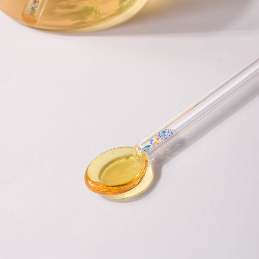Glass Tea Spoon Set of 2 Yellow Nestasia