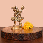 Brass Lord Standing Hanuman With Sanjeevani Parvat (5.5 Inch) Vedansh Craft