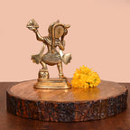 Brass Lord Standing Hanuman With Sanjeevani Parvat (5.5 Inch) Vedansh Craft