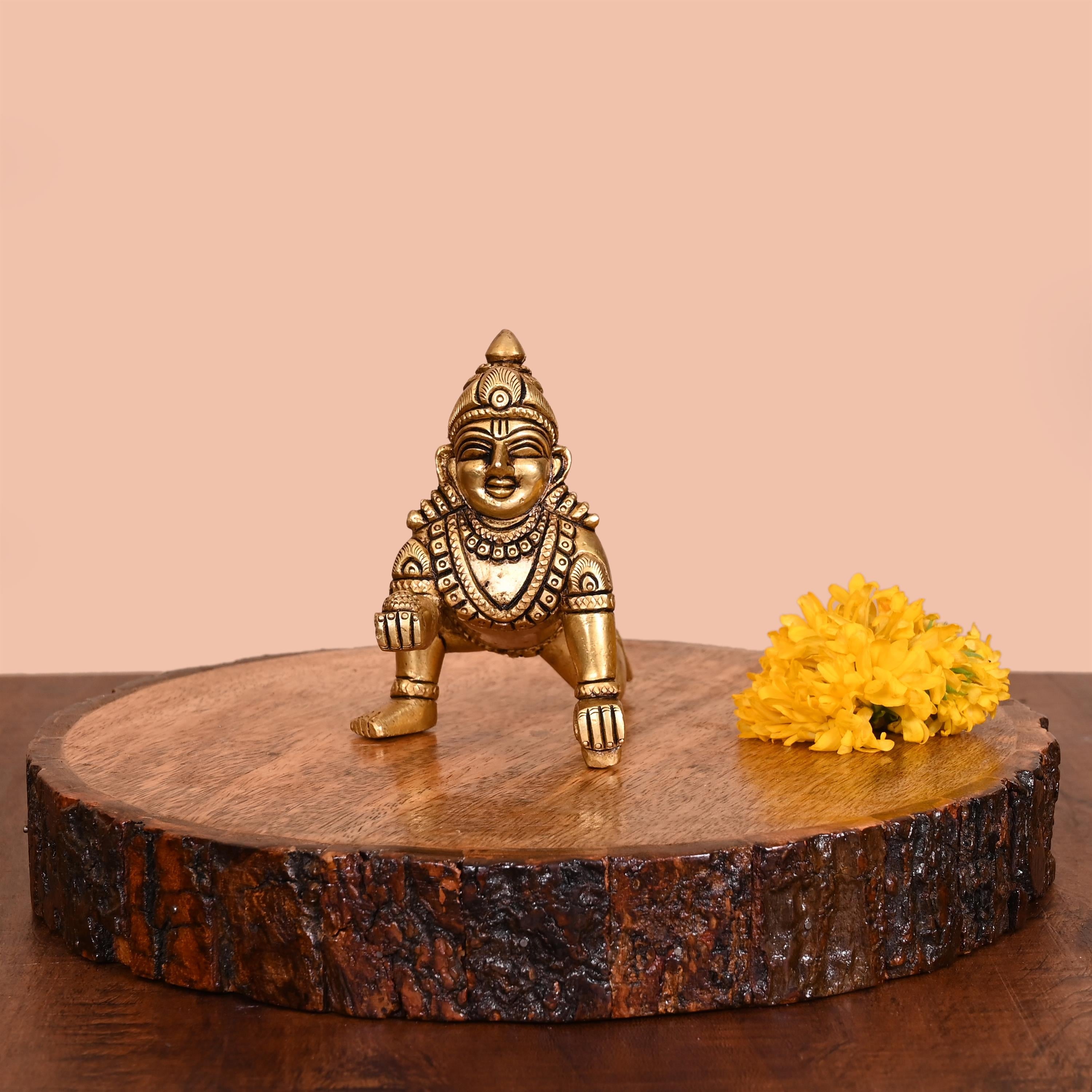 Brass Superfine Laddu Gopal Idol (4 Inch) Vedansh Craft