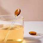 Glass Tea Spoon Set of 2 Brown Nestasia