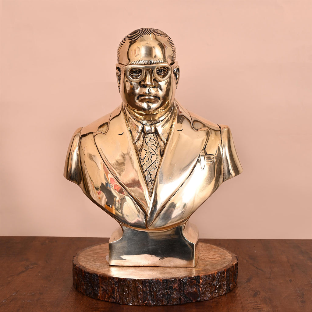 Brass Bhimrao Ambedkar Bust Statue (14 Inch) Vedansh Craft