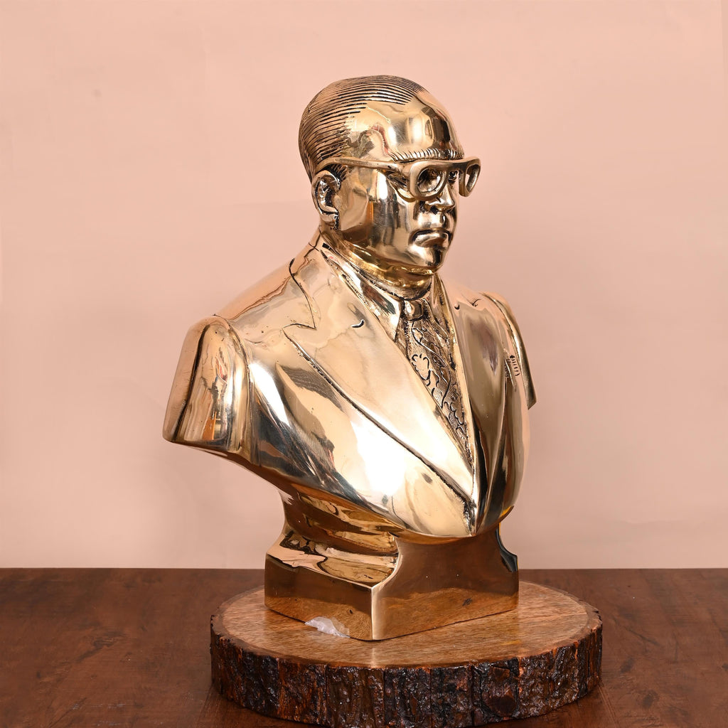 Brass Bhimrao Ambedkar Bust Statue (14 Inch) Vedansh Craft