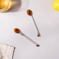 Glass Tea Spoon Set of 2 Brown Nestasia