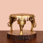 BRASS STOOL WITH HANGING BELLS (6.2 INCH) Vedansh Craft