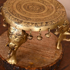 BRASS STOOL WITH HANGING BELLS (6.2 INCH) Vedansh Craft