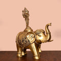 Brass Lord Balaji On Elephant Statue (17 Inch) Vedansh Craft