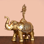 Brass Lord Balaji On Elephant Statue (17 Inch) Vedansh Craft