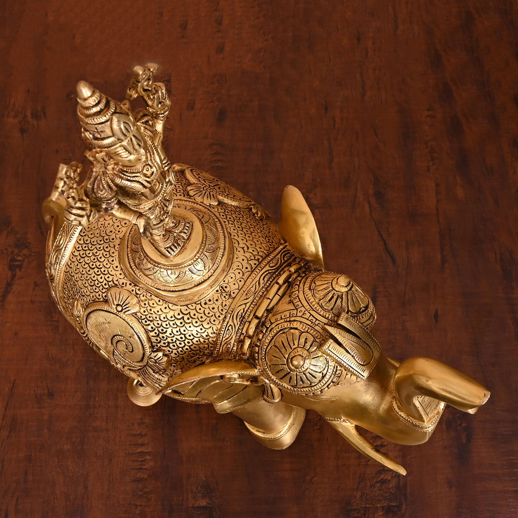 Brass Lord Balaji On Elephant Statue (17 Inch) Vedansh Craft