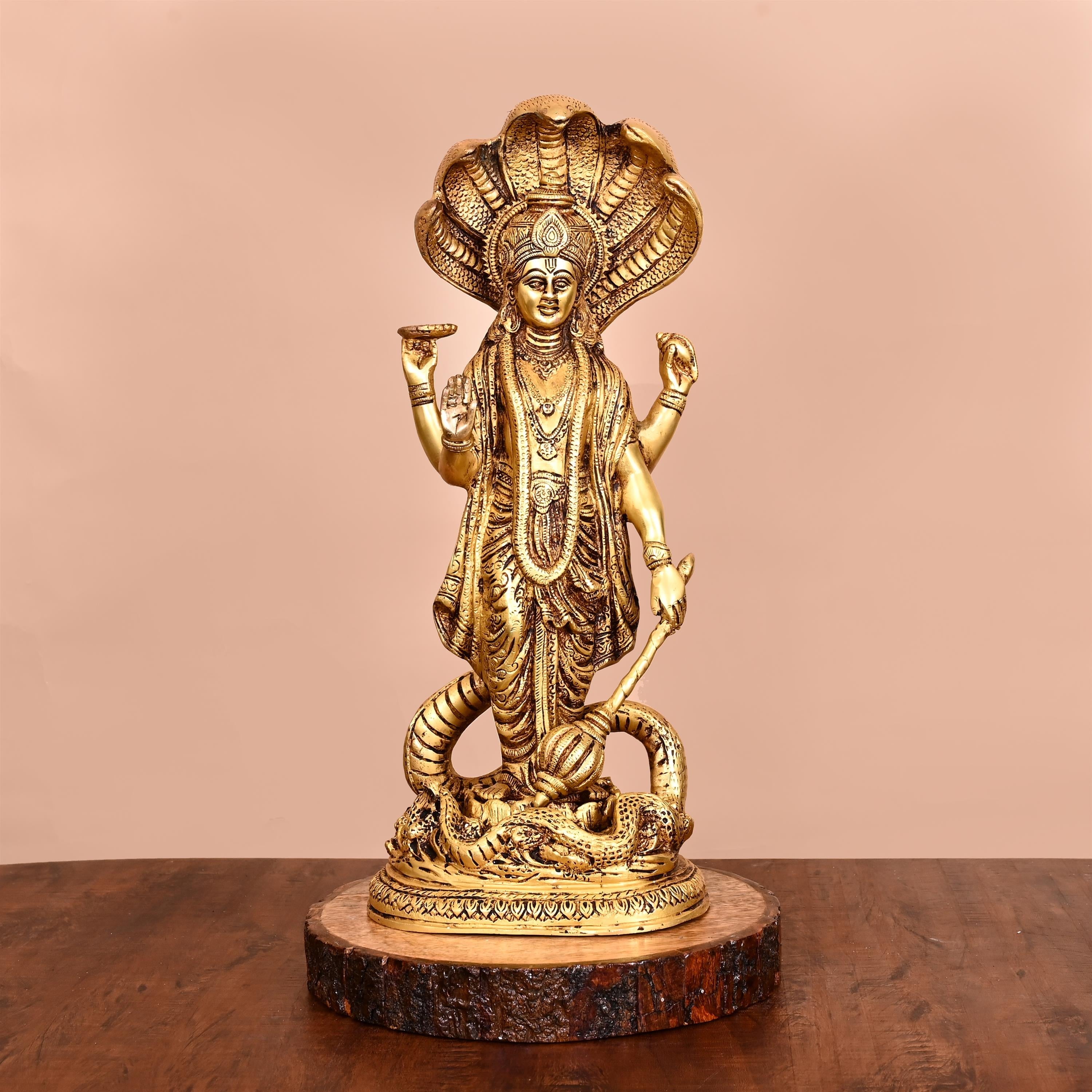 Brass Standing Lord Vishnu Idol (17 Inch) Vedansh Craft