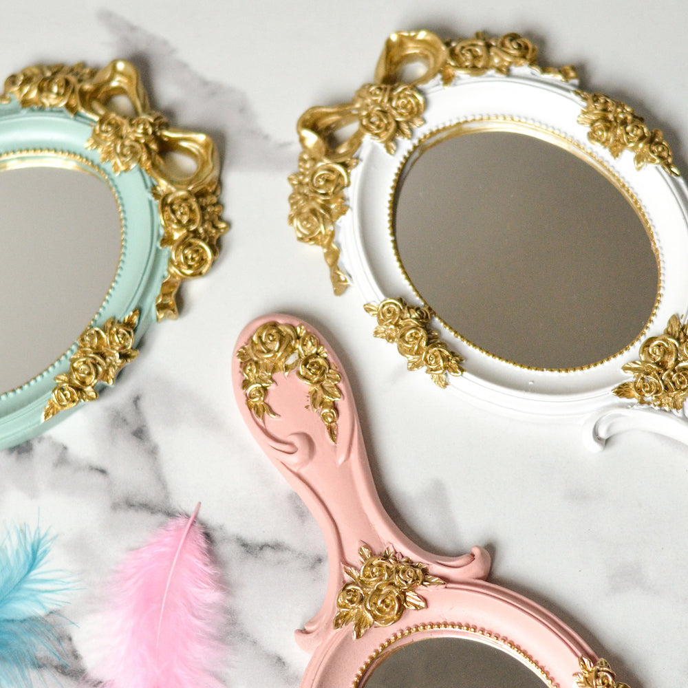 Gold Handheld Mirror Nestasia