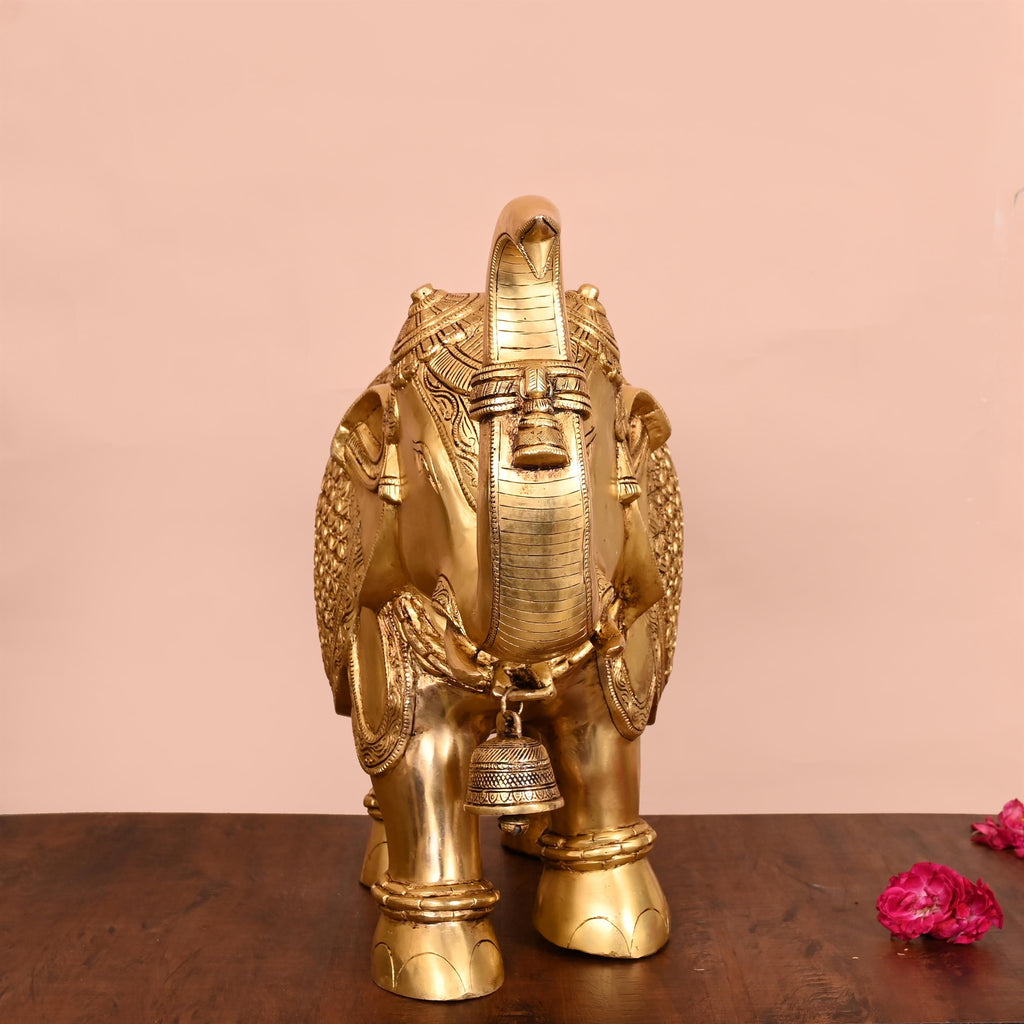 Brass Royal Elephant Statue (16 Inch) Vedansh Craft