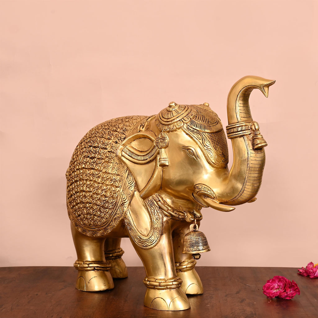 Brass Royal Elephant Statue (16 Inch) Vedansh Craft
