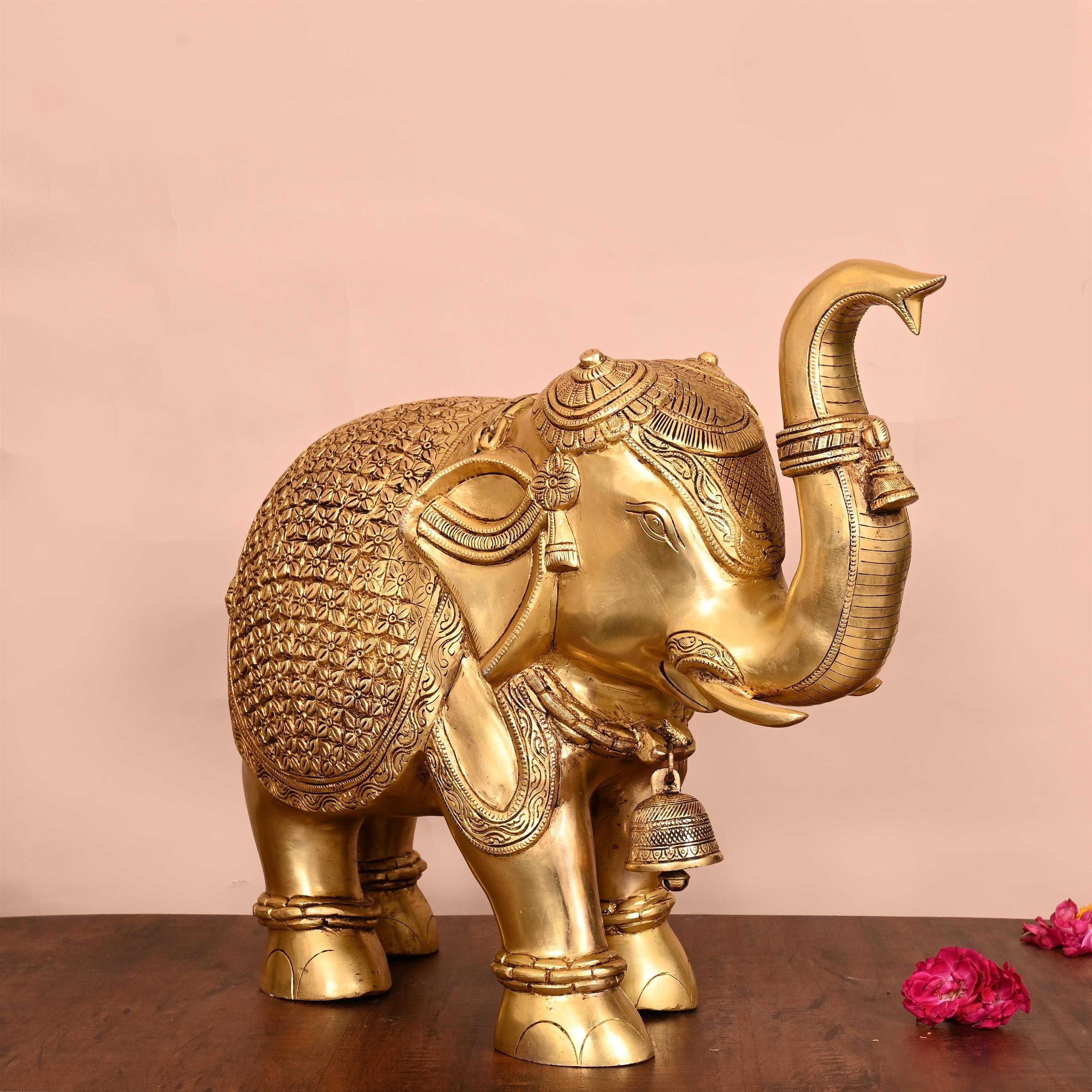 Brass Royal Elephant Statue (16 Inch) Vedansh Craft