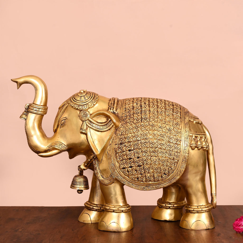 Brass Royal Elephant Statue (16 Inch) Vedansh Craft