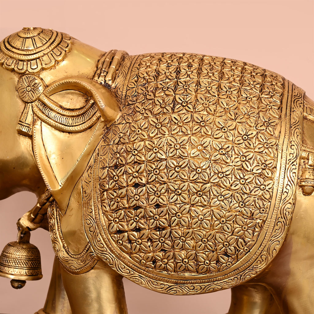 Brass Royal Elephant Statue (16 Inch) Vedansh Craft
