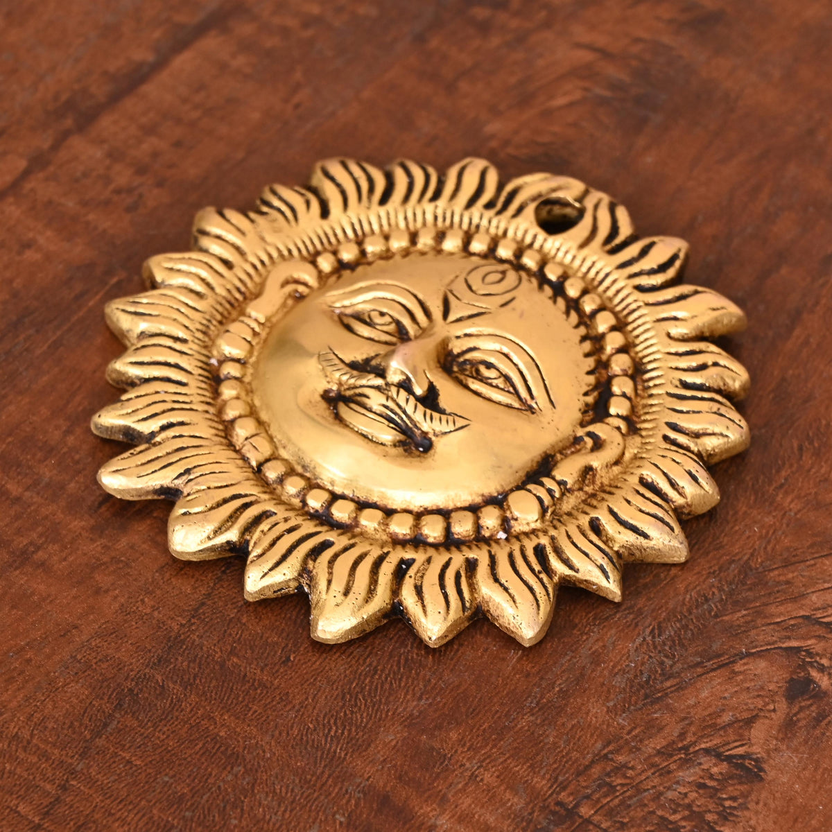 Brass Sun Face Wall Hanging (4 Inch) Vedansh Craft