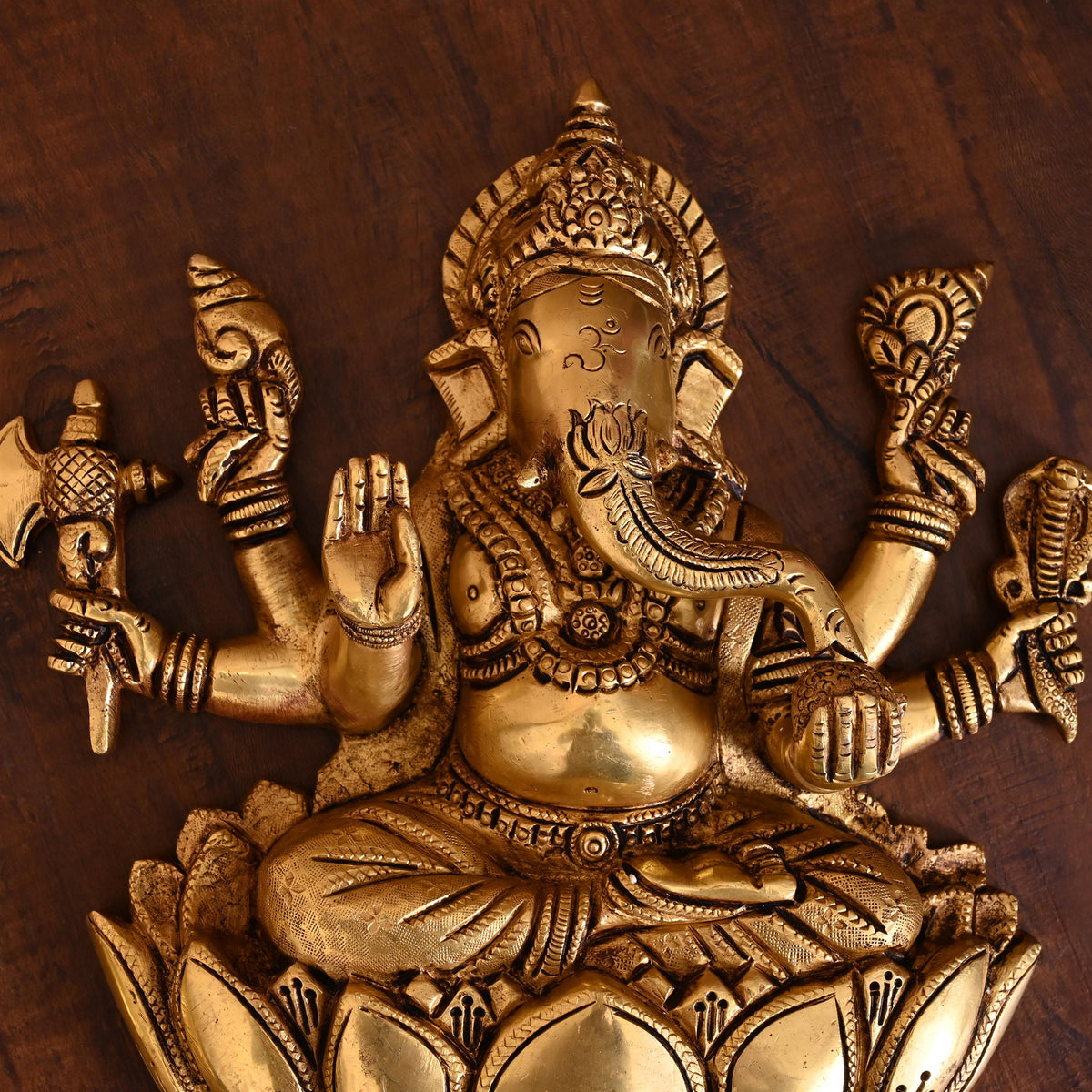 Brass Ganesha Lakshmi Wall Hanging Set (13 Inch) Vedansh Craft